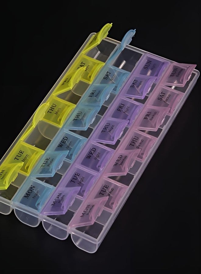 BEYOND BASIC Pill Box 7 Day Weekly Medicine Organizer | Daily Planner Portable Travel Container Holder for Vitamin | 28 Days or 4 Week Tablet or Medicine Box | Pill Organizer 4 Times A Day - Image 3